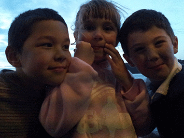 kids on ferry